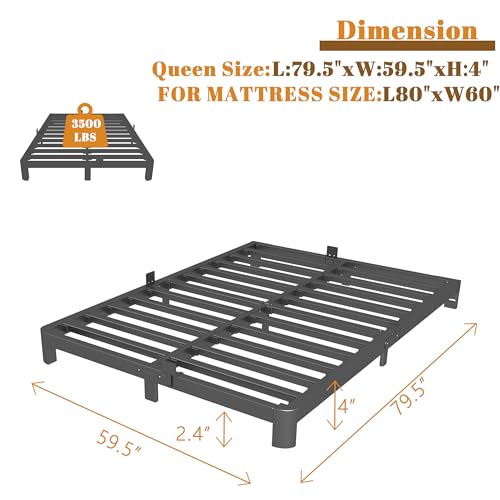 Black 16 Inch Metal Platform Full Size Bed Frame U366