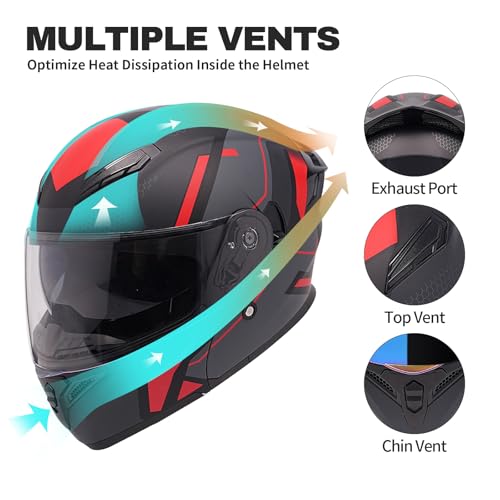 Modular Motorcycle Helmet Dual Visor Flip Up Full Face C993035