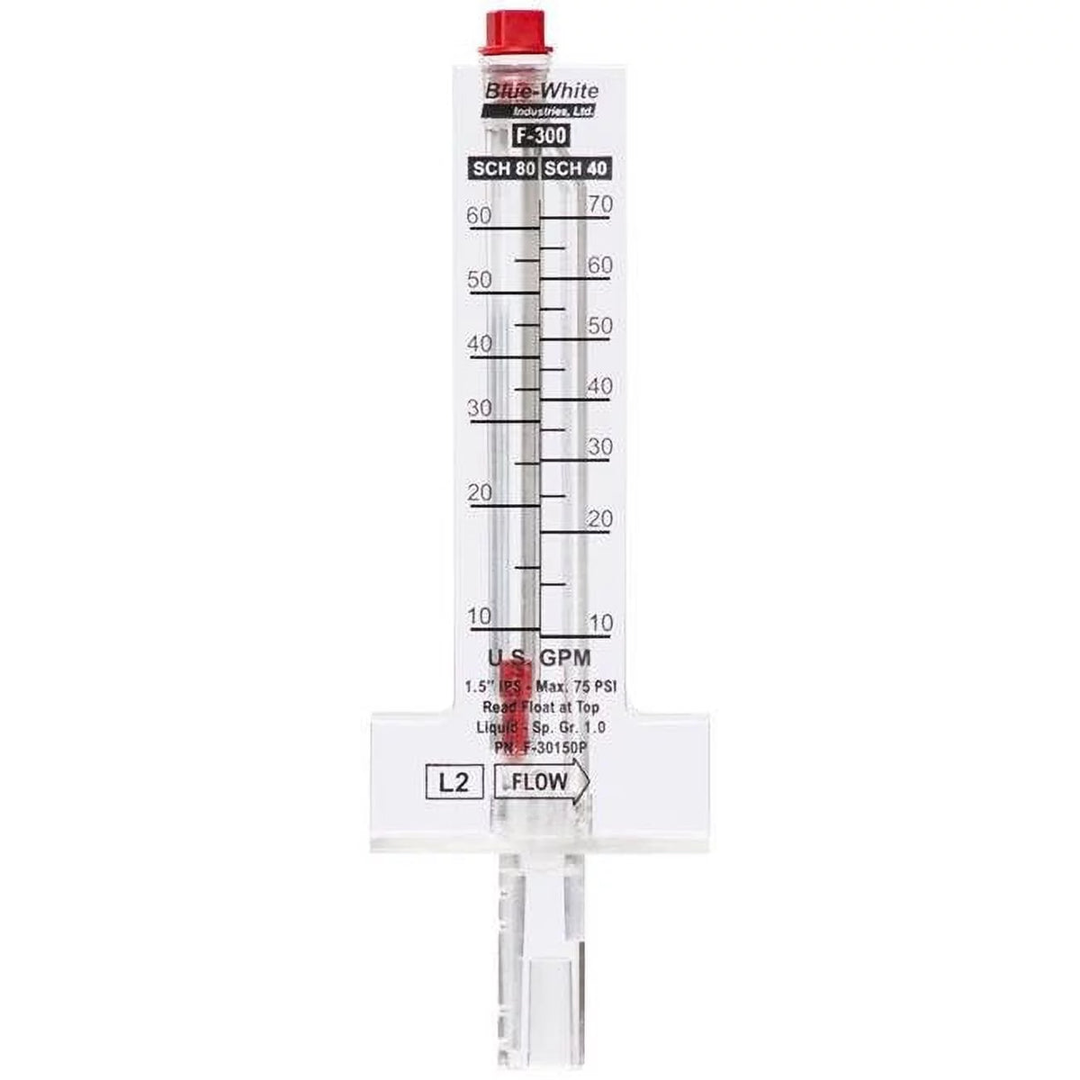 Blue White 4" PVC Flow Meter E1812