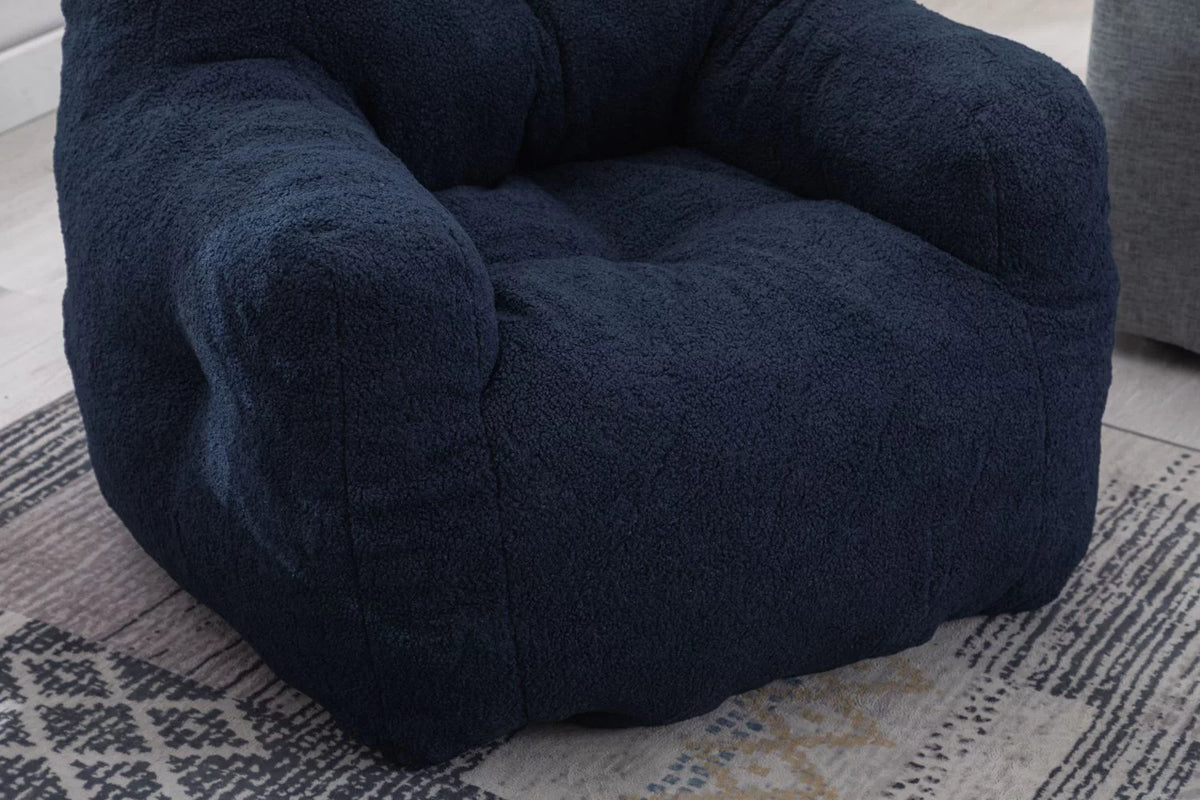 Soft Teddy Fabric Bean Bag Chair 39.4*39.4*27.6 Inches B536315