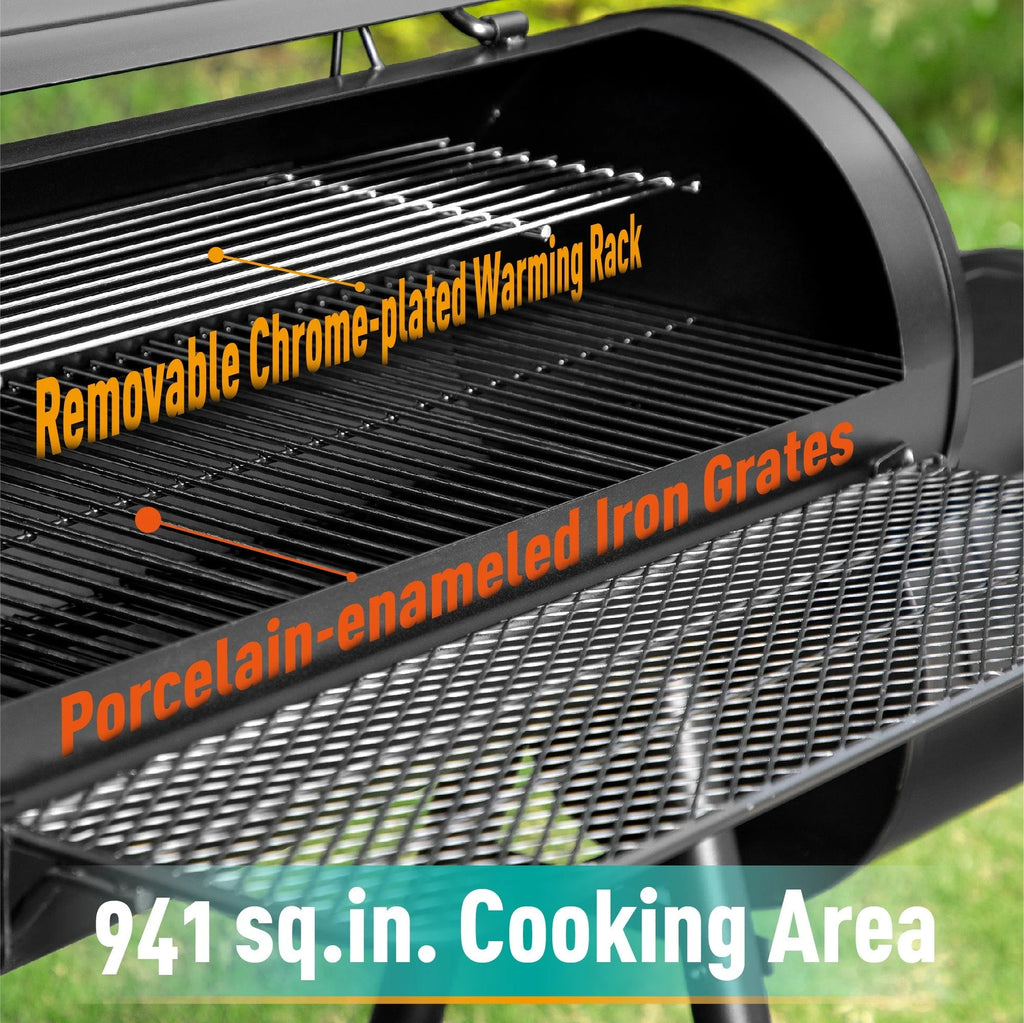 Heavy Duty BBQ Charcoal Grill with Offset Smoker Q498
