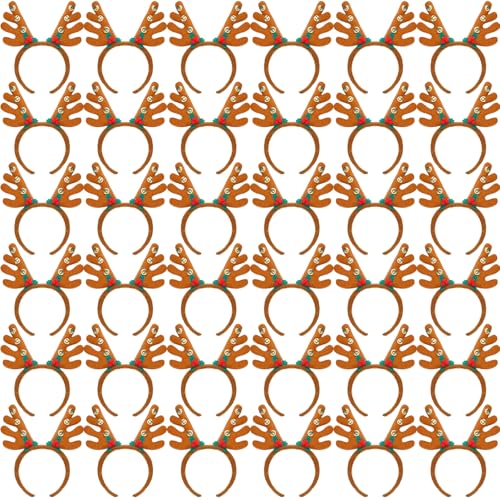 36 Pcs Christmas Reindeer Antler Headbands with Bell U409