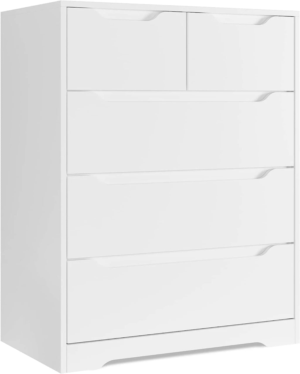 White 5 Drawer Wood Dresser G63690