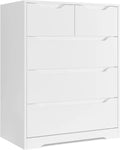 White 5 Drawer Wood Dresser G63690