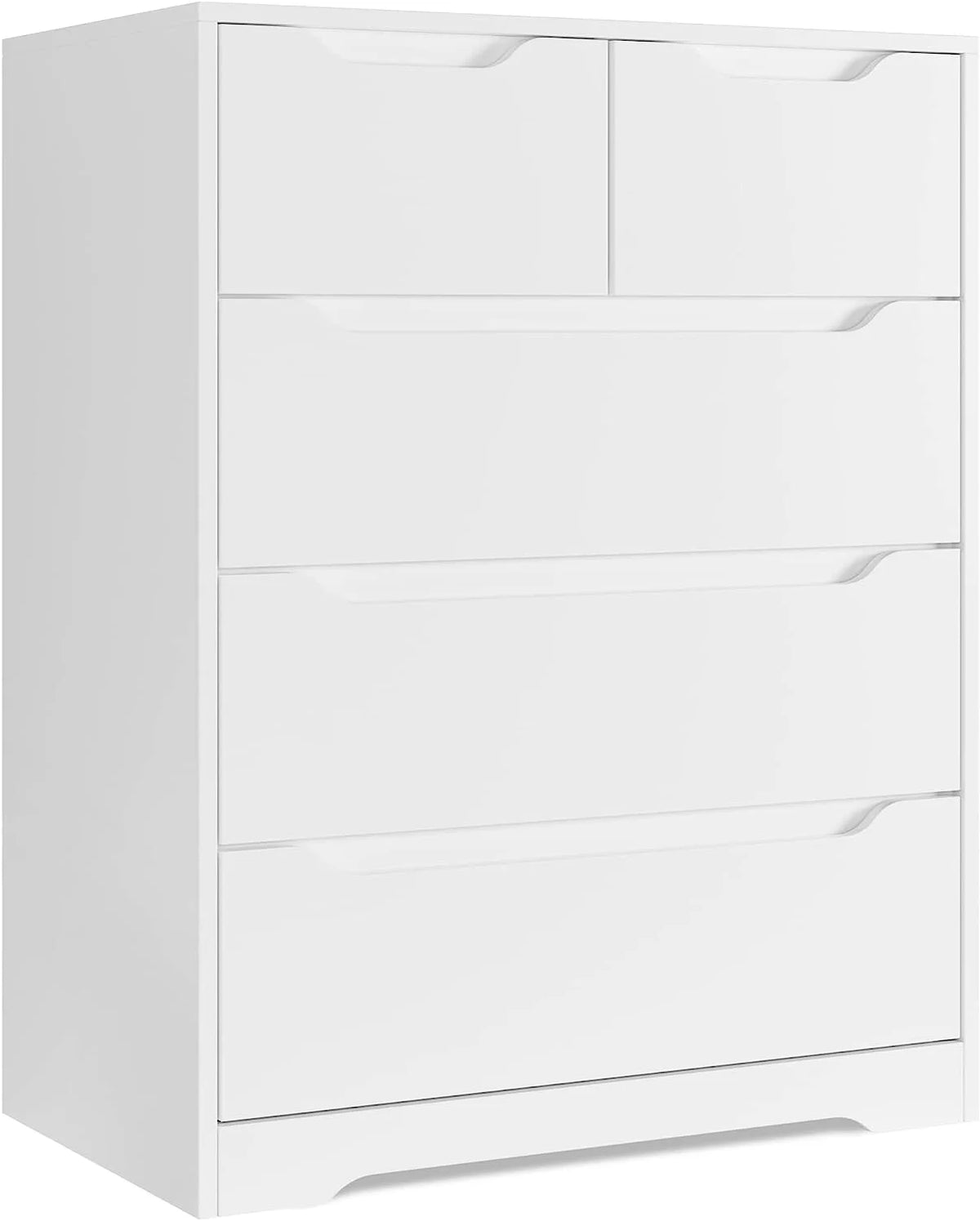 White 5 Drawer Wood Dresser G63690