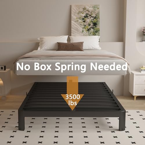 Black 16 Inch Metal Platform Full Size Bed Frame U366