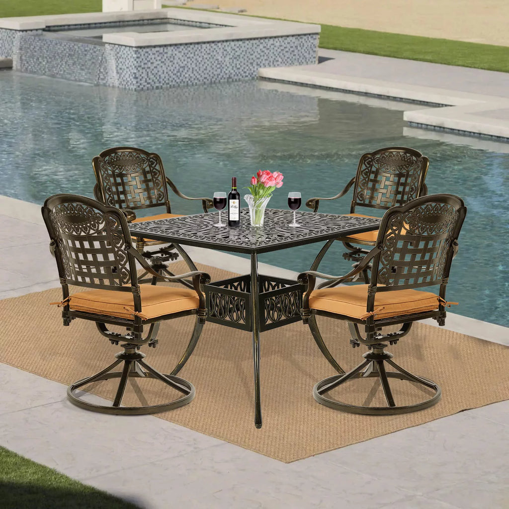 5-Piece All-Weather Cast Aluminum Patio Dining Set U3908