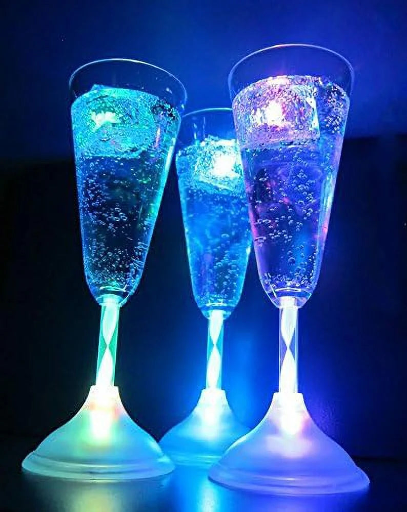 6 Oz LED Light Up Champagne Flutes Set Of 6 E441