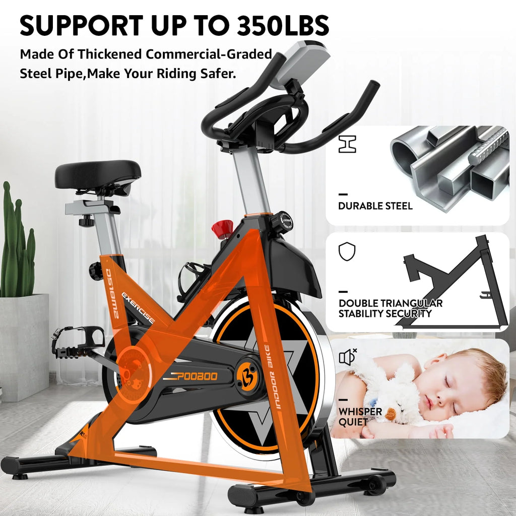 Indoor Cycling Bike Stationary Magnetic Resistance 350lb Flywheel 35lbs S7125