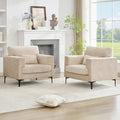 Oversized Green Chenille Armchair with Metal Legs M418429