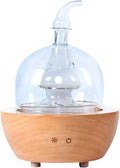 Wood and Glass Essential Oil Diffuser with Timer and 7 Color LED Lights W120540