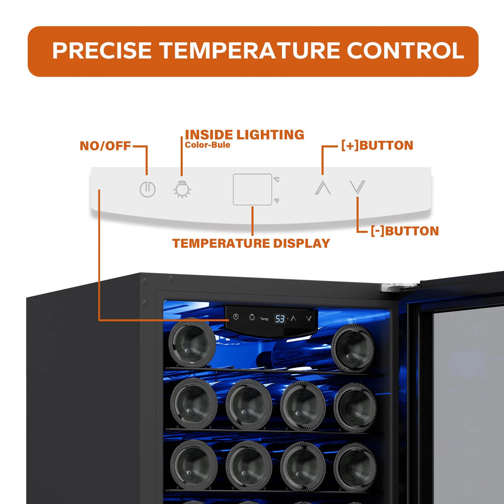Wine Refrigerator Cooler 27 Bottle Mini Wine Fridge with Glass Door Q387497