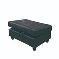 Rectangular Upholstered Storage Ottoman Black J831