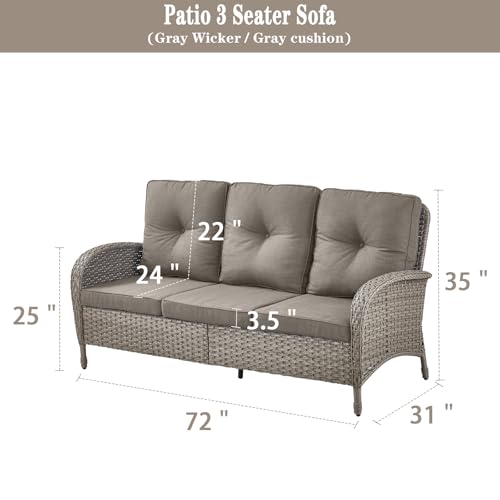 Brown Wicker High Back Patio Club Chair Set of 2 with Removable Cushions X440187