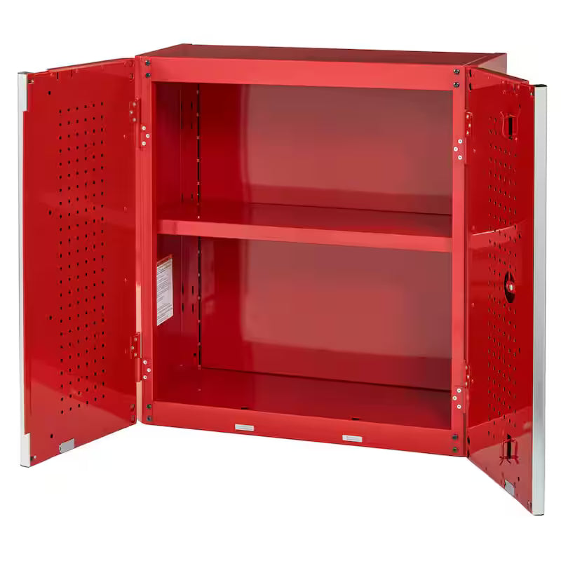 24-Gauge Steel Wall Mounted Garage Cabinet in Red F296