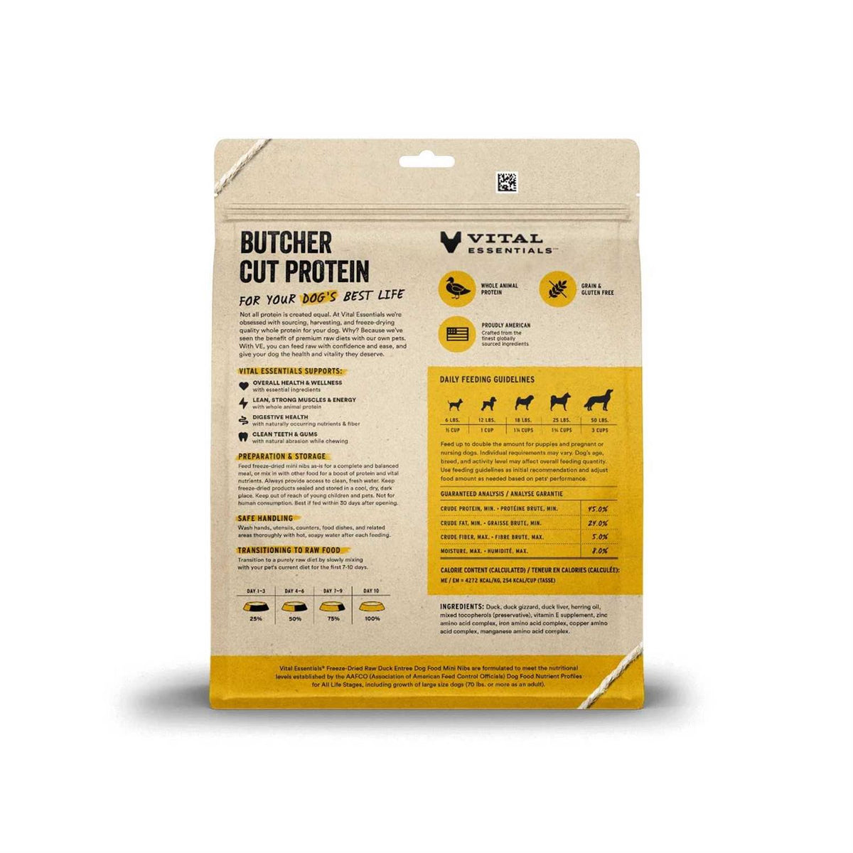 Duck Entree Freeze-Dried Raw Dog Food F20837