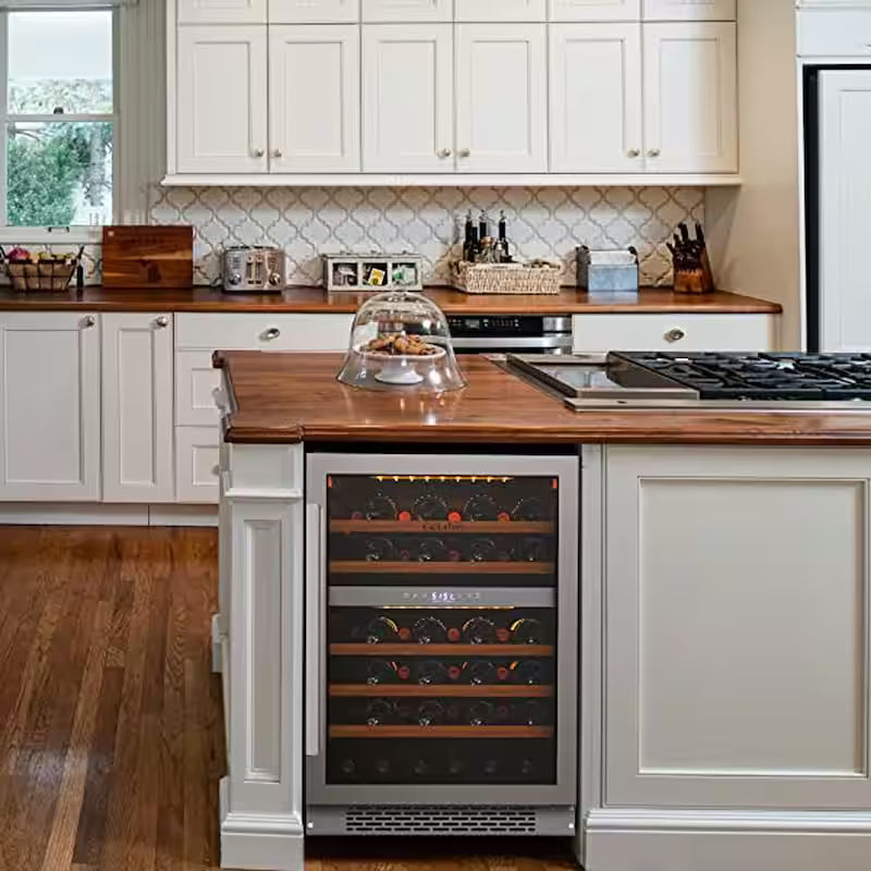 Built-In 46-Bottles Dual Zone Stainless Steel Wine Cooler J41232