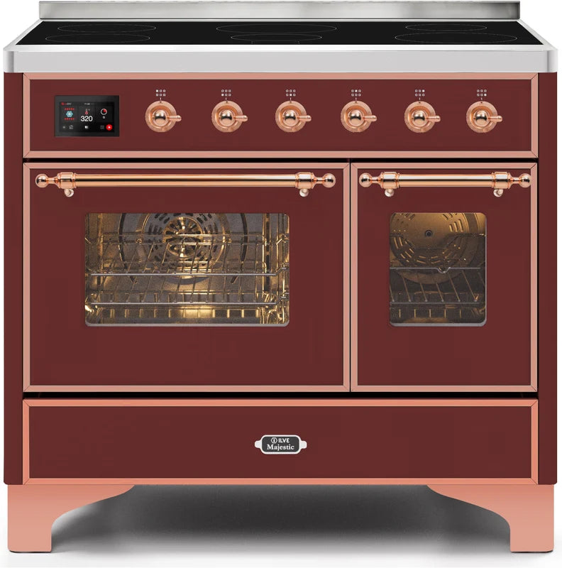 Burgundy Copper Trim 40 Induction Range with Electric Oven O533598