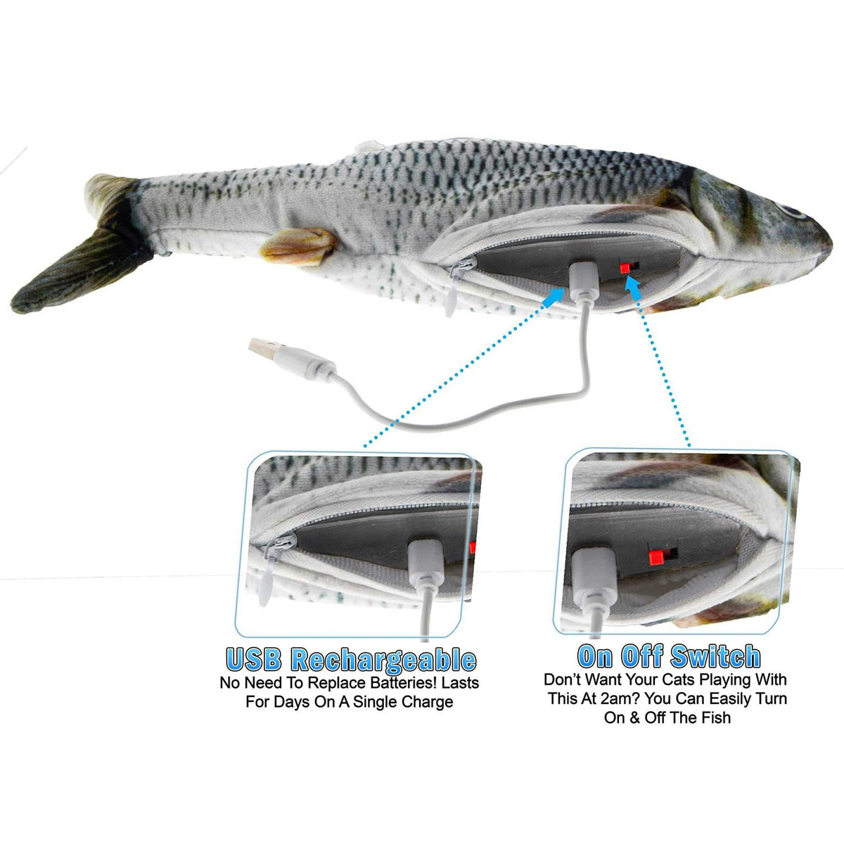 Cat Flipping n Flopping Fish Cat Toy D3004