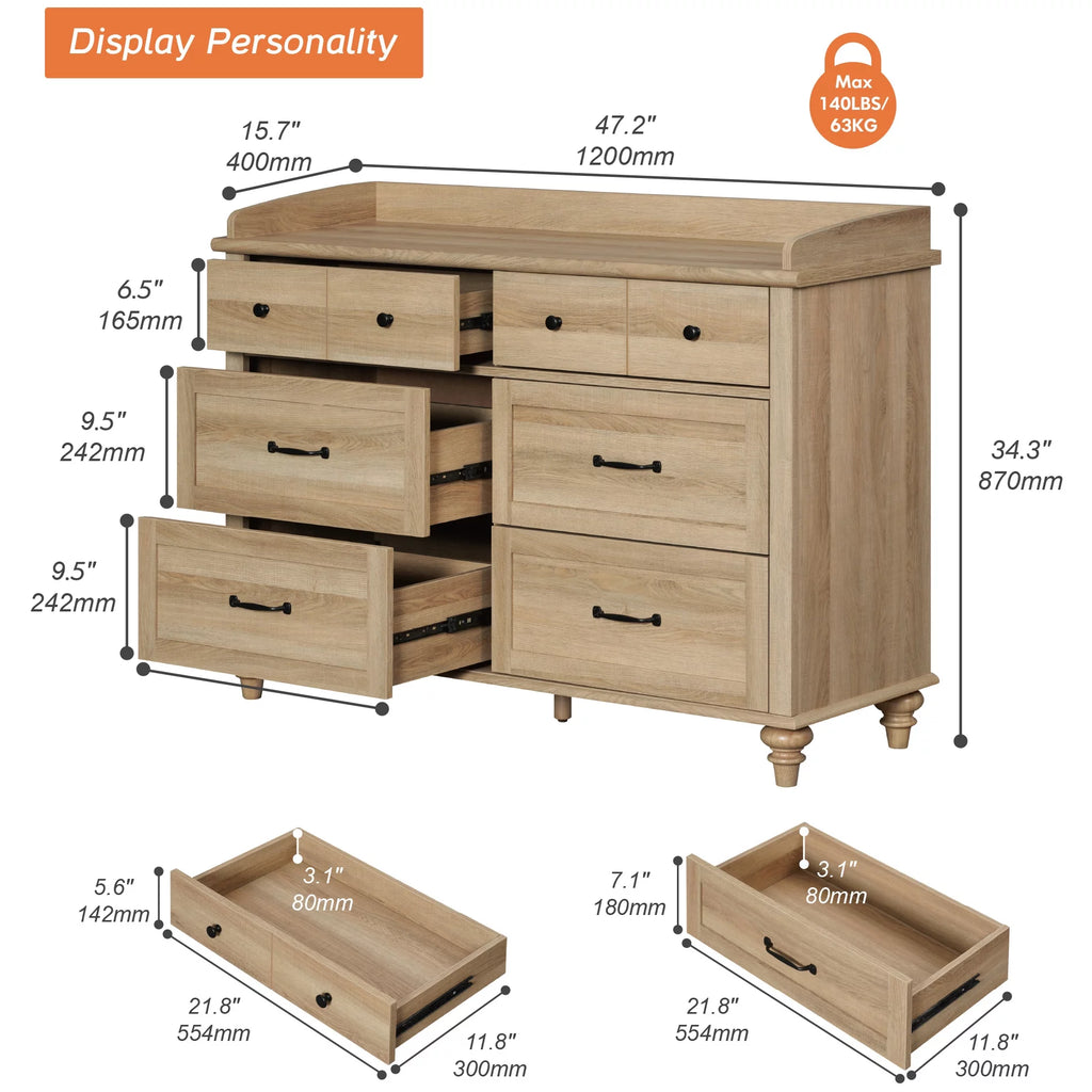 Wood Kids Dresser with 6 Drawers R2533