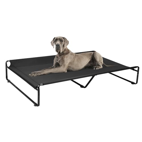 Elevated Cooling Dog Bed with Washable Mesh, Large, Black B49847
