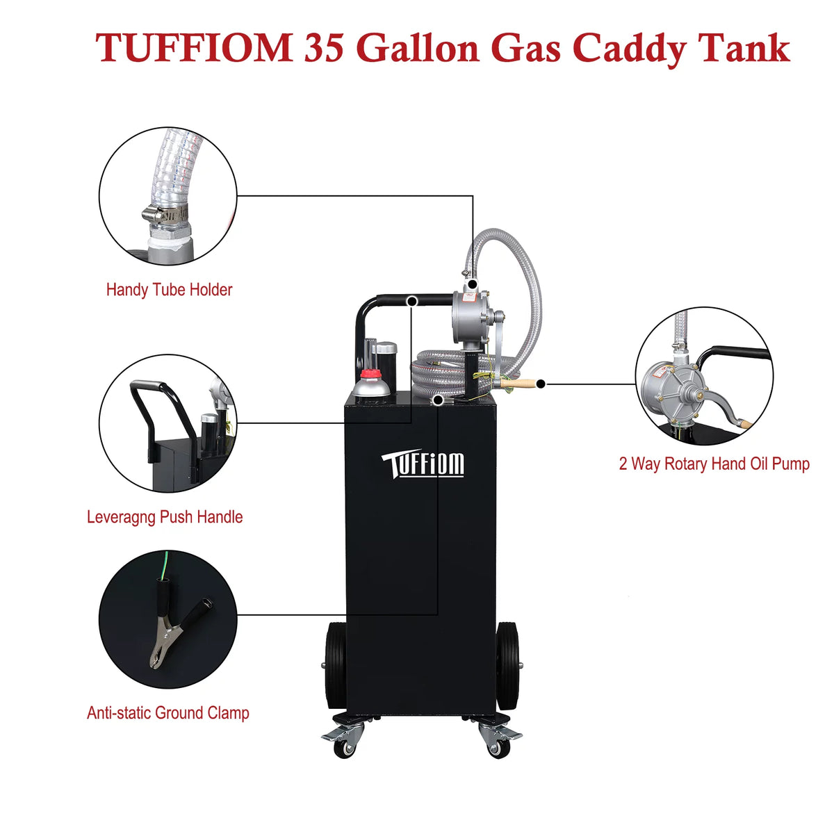 35 Gallon Gas Caddy with Hand Pump & Wheels M584