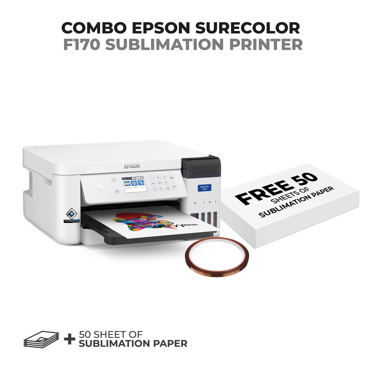 Dye Sublimation Printer with Sublimation Paper and Thermal Tape O909345