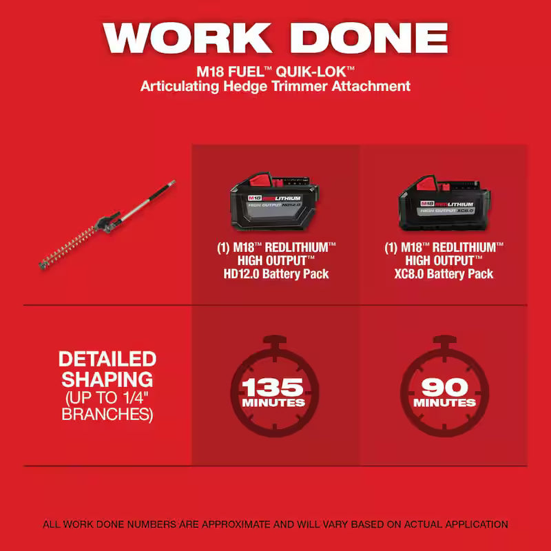 18V Cordless Pole Saw Kit with Hedger Attachment E39696