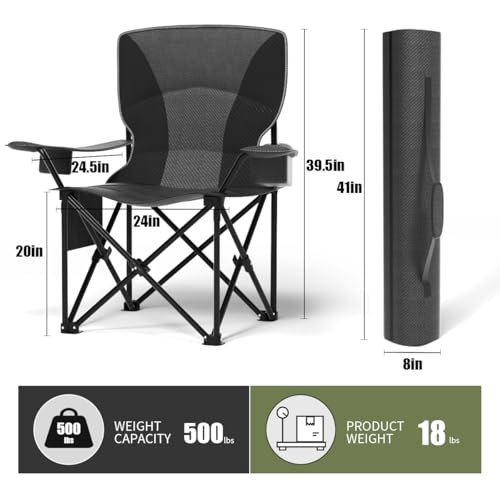 Heavy Duty Folding Chair 500LB Capacity with Cup Holder S795