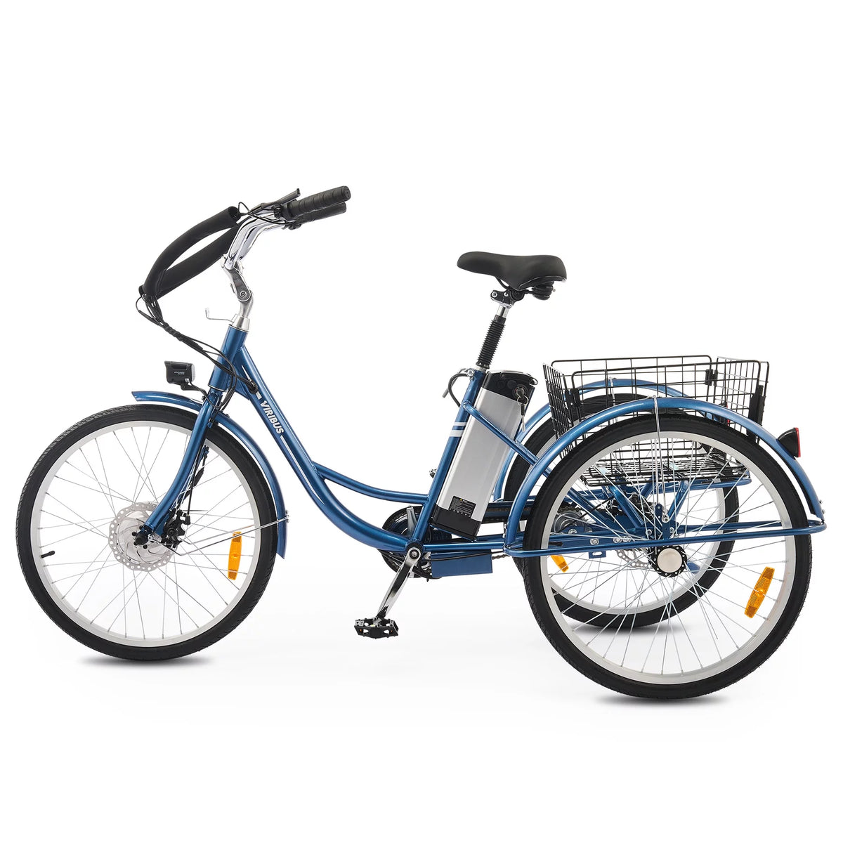26" 350W Electric Tricycle with Basket 36V 10Ah Navy G85503