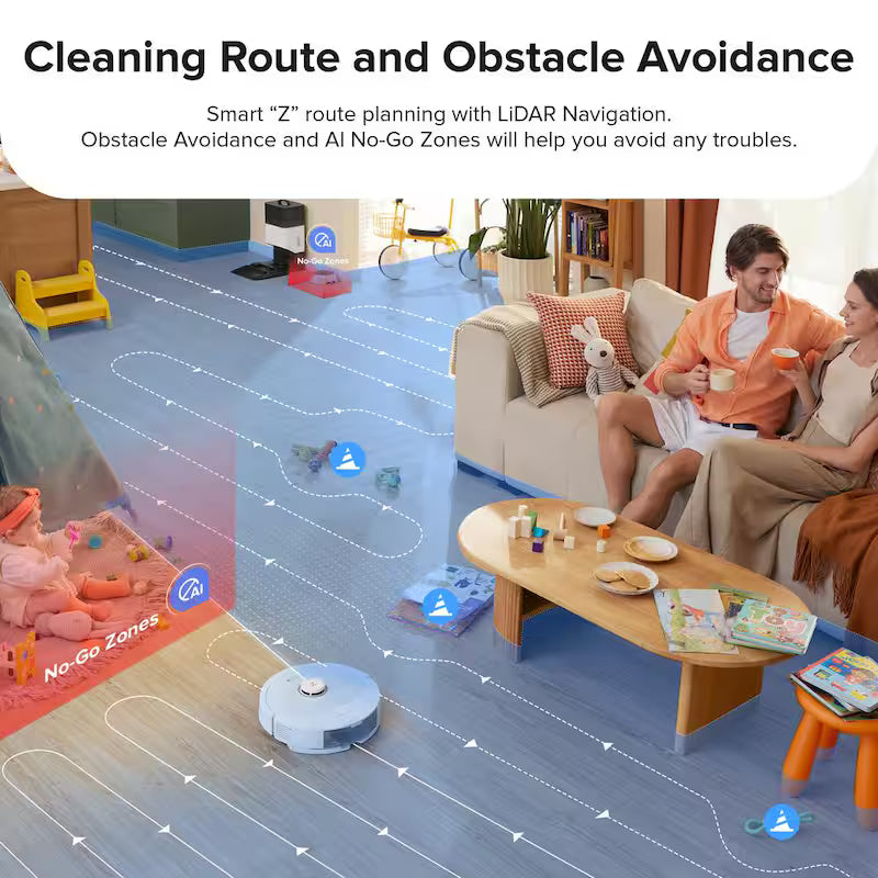 White Robotic Vacuum and Mop Z195