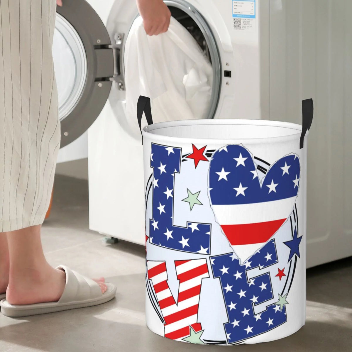 Round Waterproof Collapsible Laundry Basket P207316