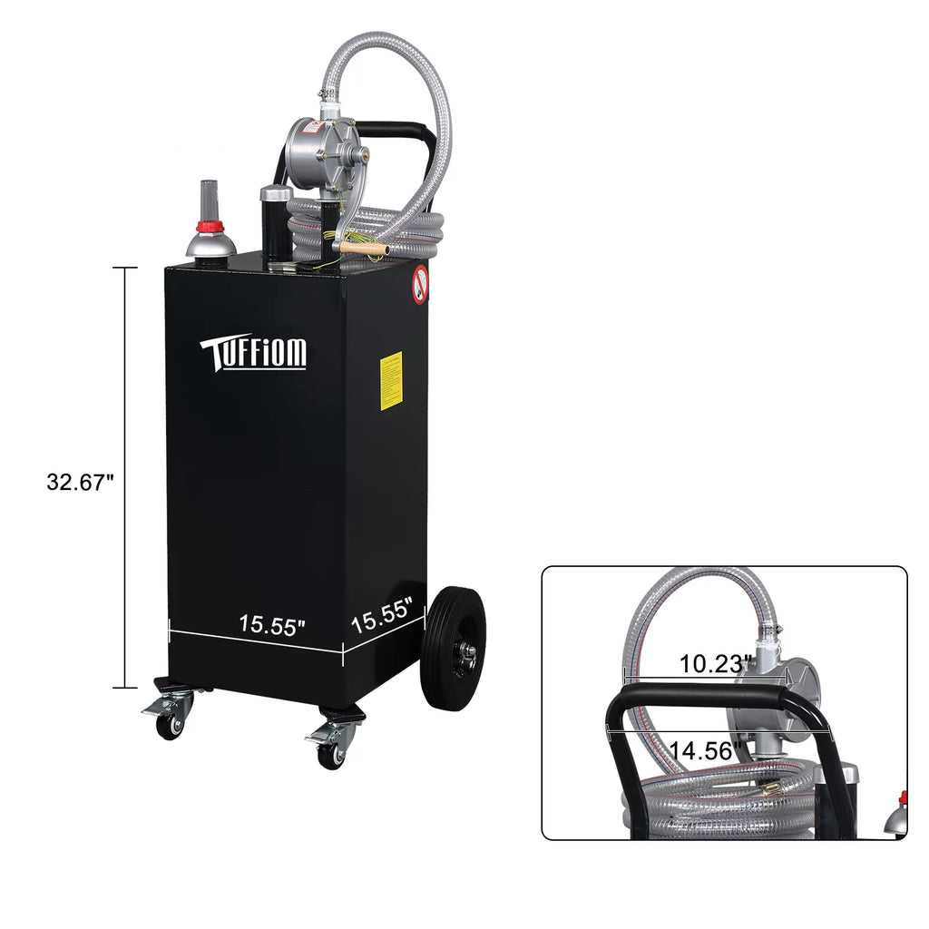 35 Gallon Gas Caddy with Hand Pump & Wheels M584