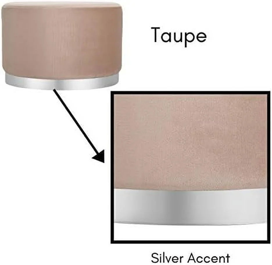 Round Grey Velvet Ottoman Foot Stool S92019