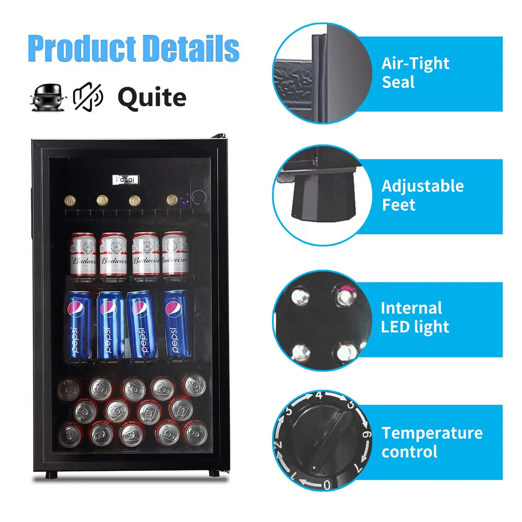 Wine Cooler and Beverage Refrigerator with Glass Door U67518