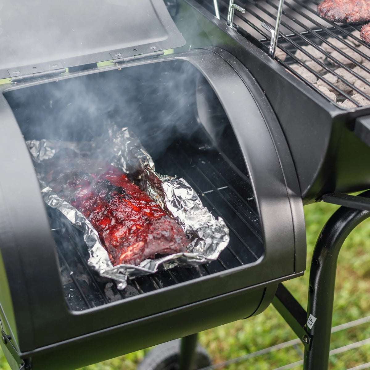 Steel Charcoal Grill with Offset Smoker Z438