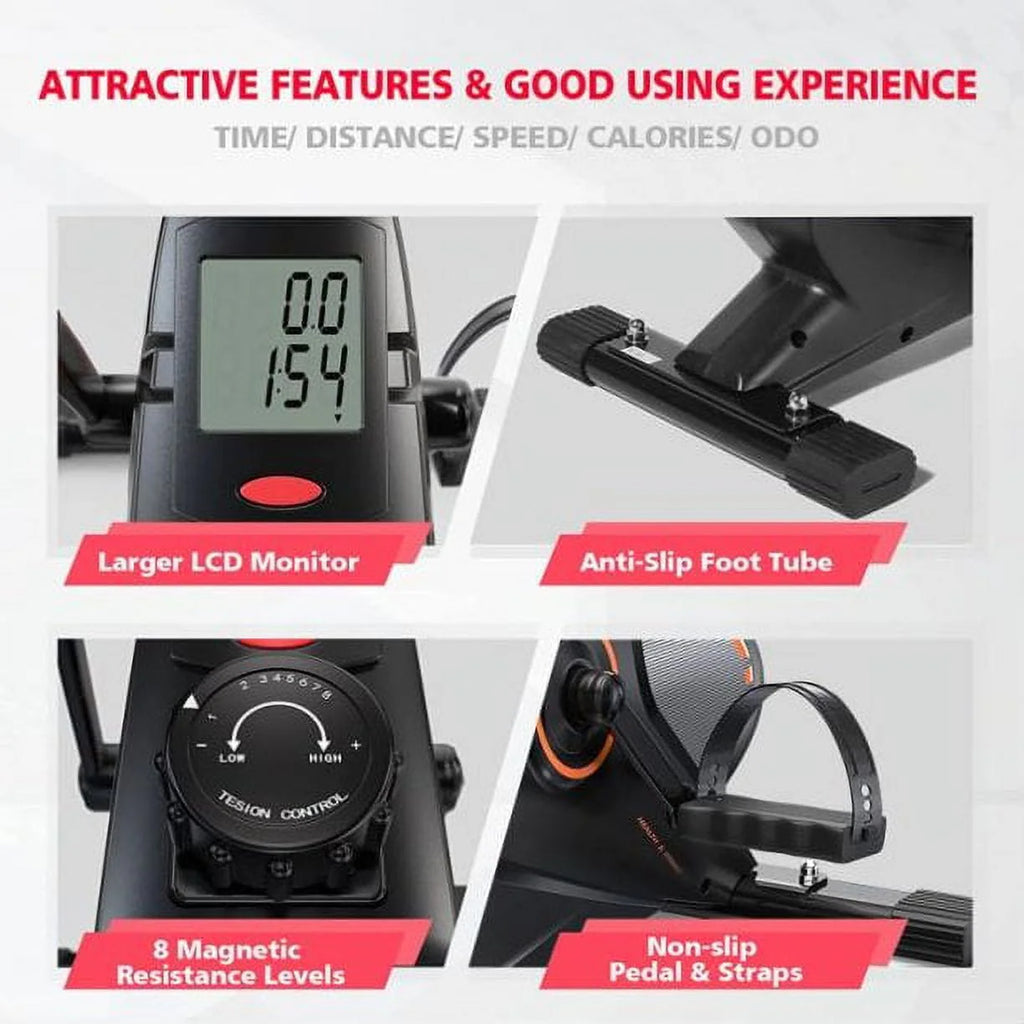 Under Desk Mini Exercise Bike Portable Magnetic Pedal Exerciser Y1512