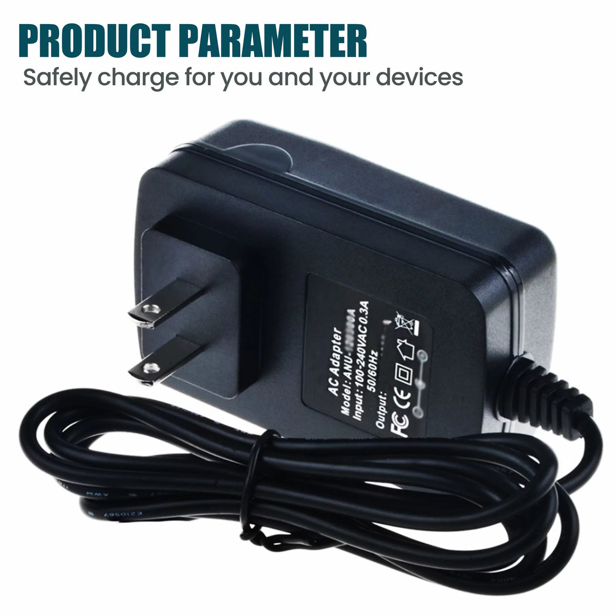 4ft AC-DC Adapter Power Supply Cord Cable Charger P507