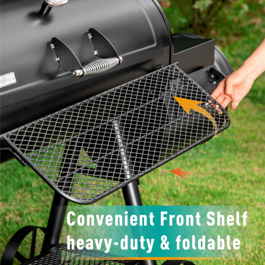 Heavy Duty BBQ Charcoal Grill with Offset Smoker Q498