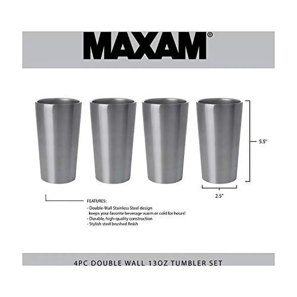 4 Piece Double Wall Stainless Steel Tumbler Set E31028