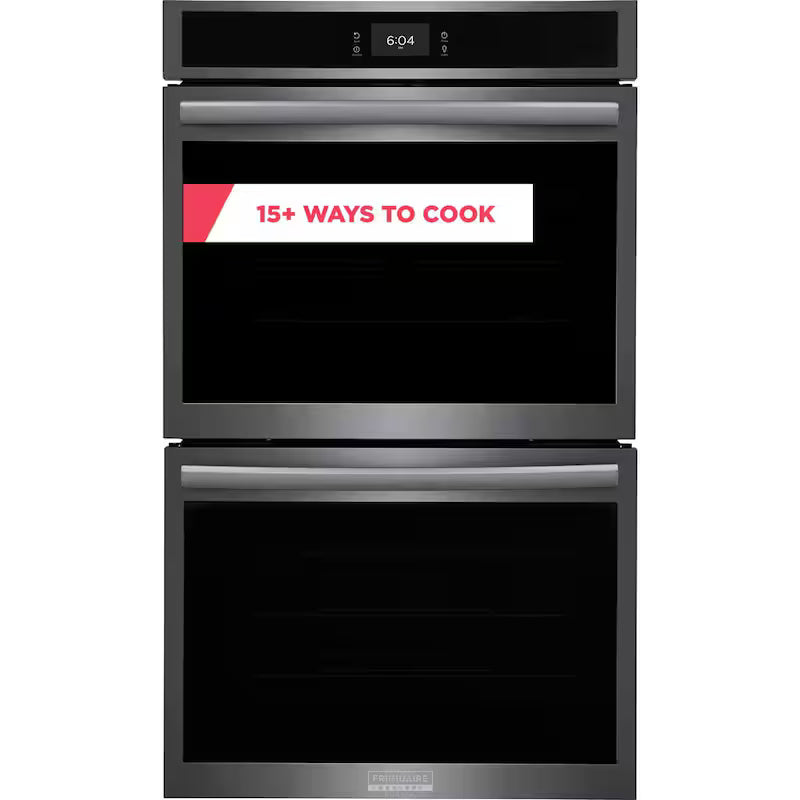 30 in. Double Electric Wall Oven with Convection in Black Stainless Steel Q21226