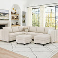 Large Modular Velvet Sectional Sofa with Storage, 9 Seats, Black N668