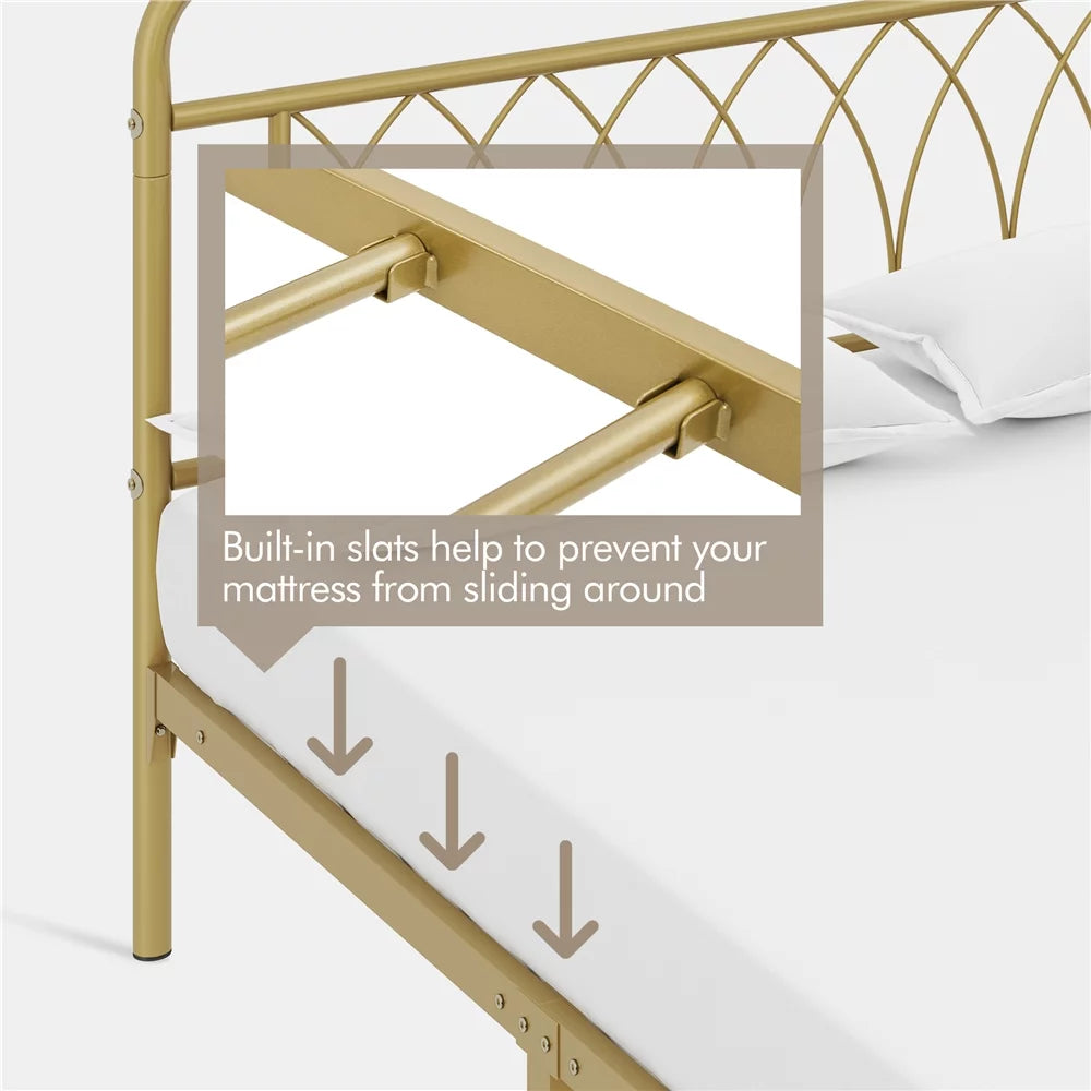 Queen Black Metal Platform Bed Frame with Headboard and Footboard D340