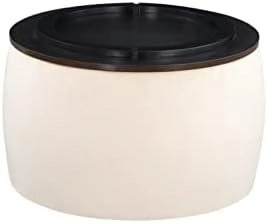 White 2 in 1 Round Ottoman Set O47861