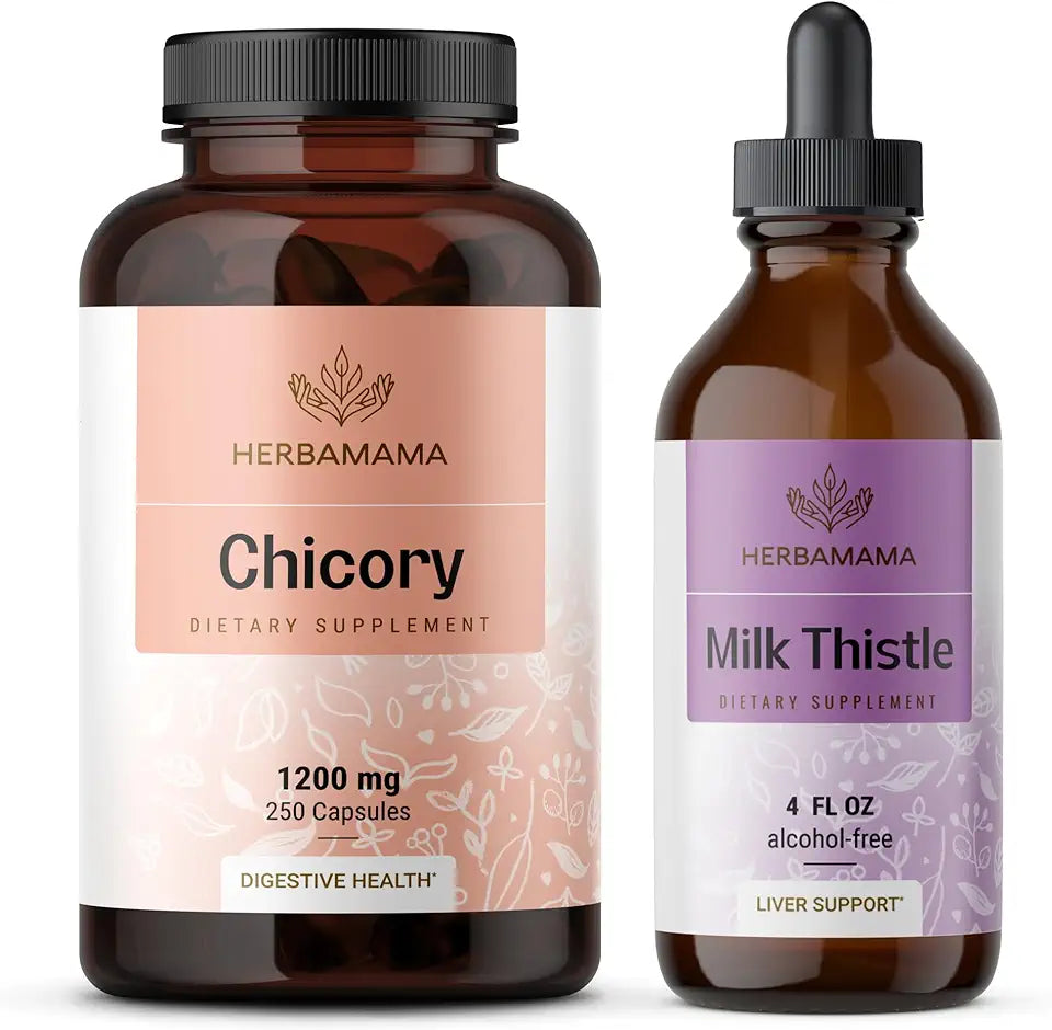 Chicory Root Capsules and Milk Thistle Tincture 2 Pack I731