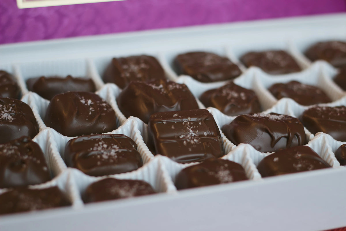 Dark Chocolate Sea Salt Caramels 24 piece Box B11181