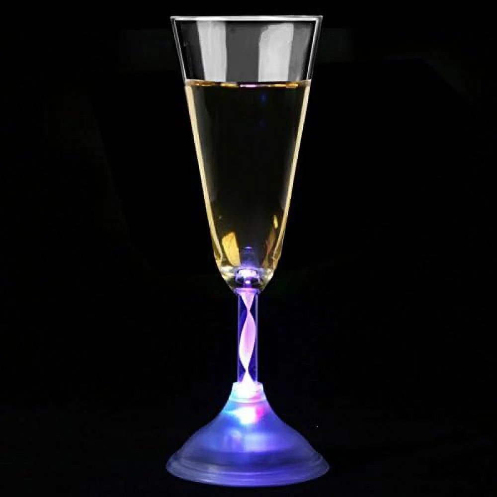6 Oz LED Light Up Champagne Flutes Set Of 6 E441