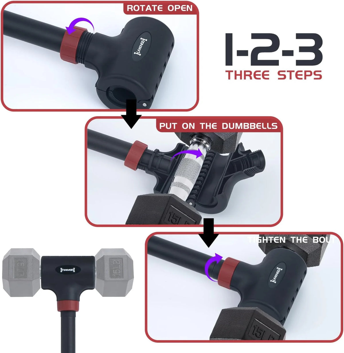 Adjustable Dumbbell Barbell Converter P898