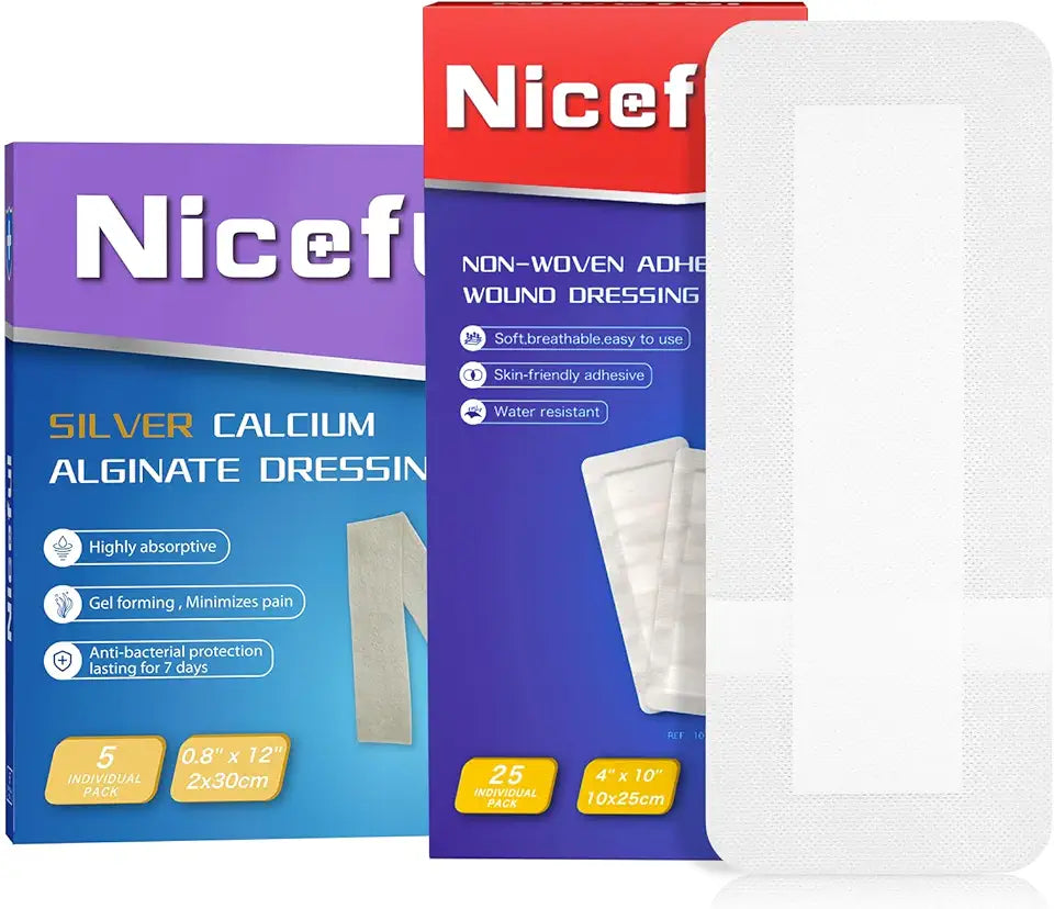 25 Pcs Island Dressing, 5 Pcs Silver Calcium Alginate Dressing, Highly Absorbent Wound Dressing Z648423