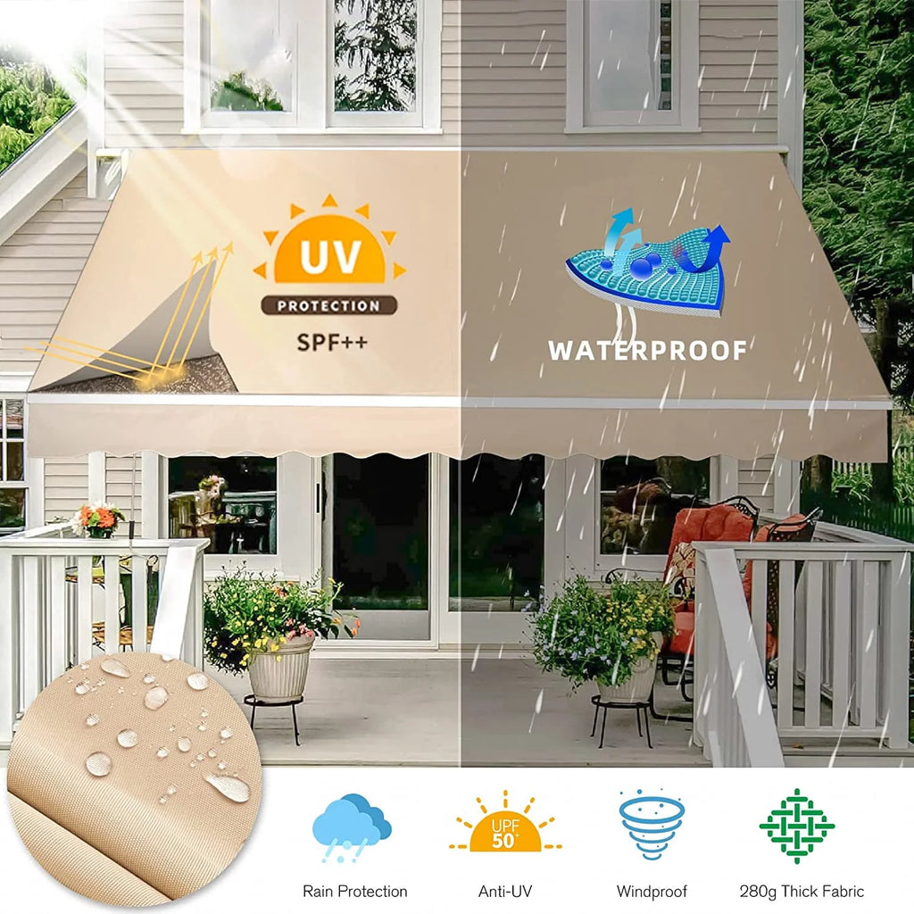 13' x 8' Retractable Patio Awning P9702